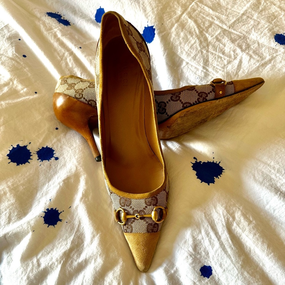 Gucci canvas heels